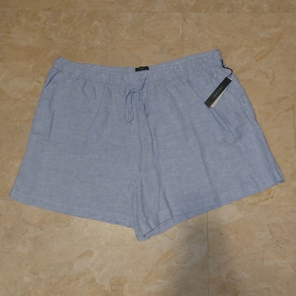 Tahari 100% linen shorts nwt size 3X